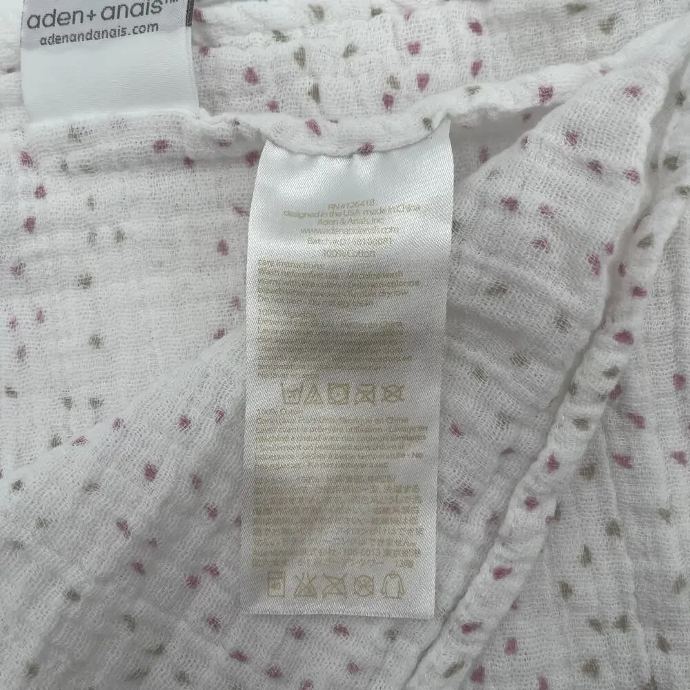 ADEN + ANAIS Baby Swaddle Blanket White Muslin Pink Gray Confetti Sleep Light